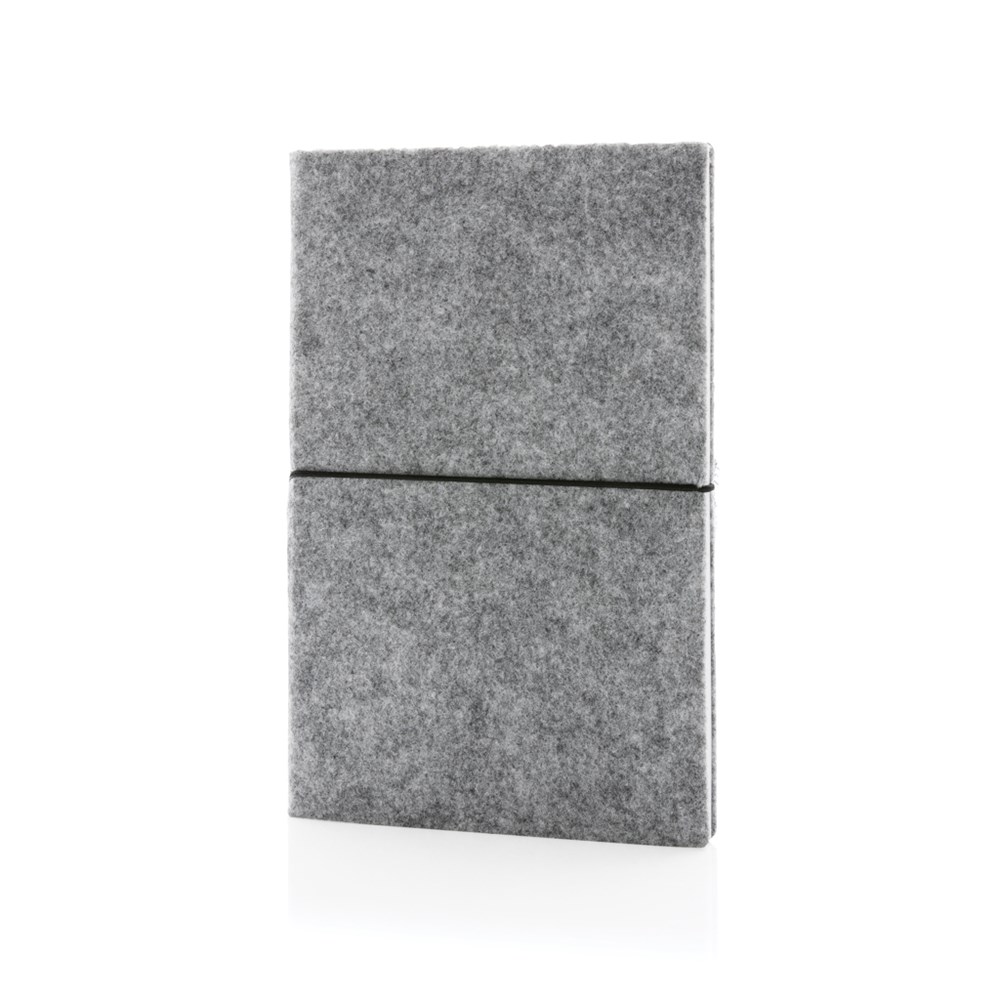 GRS certified recycled felt A5 softcover notebook