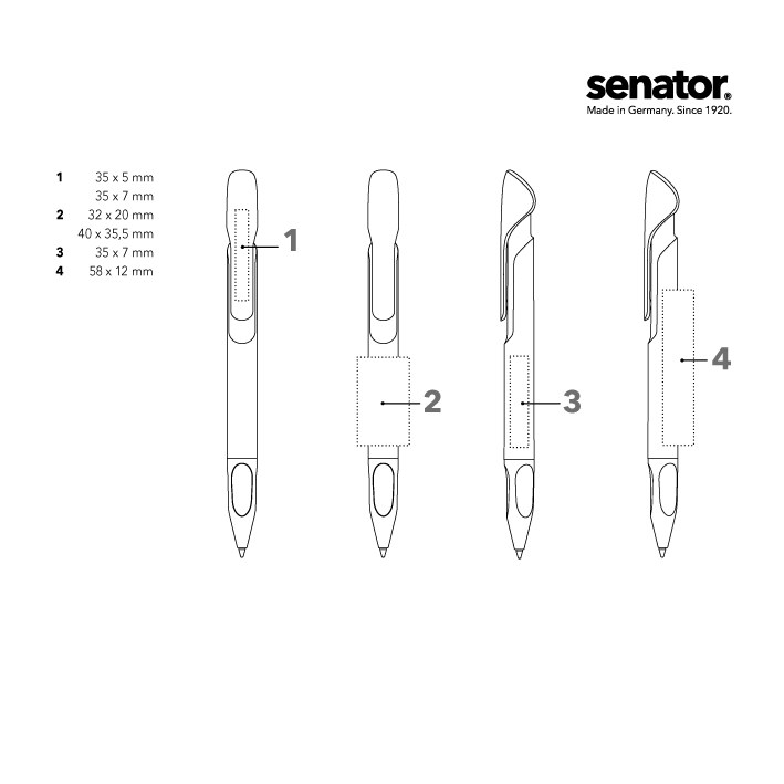 senator® Evoxx Polished Recycled push ball pen, white