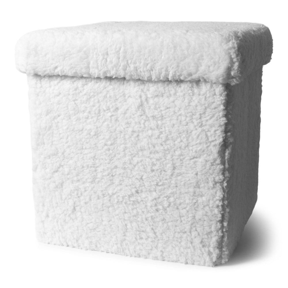 SENZA Foldable Storage Pouffe Teddy White