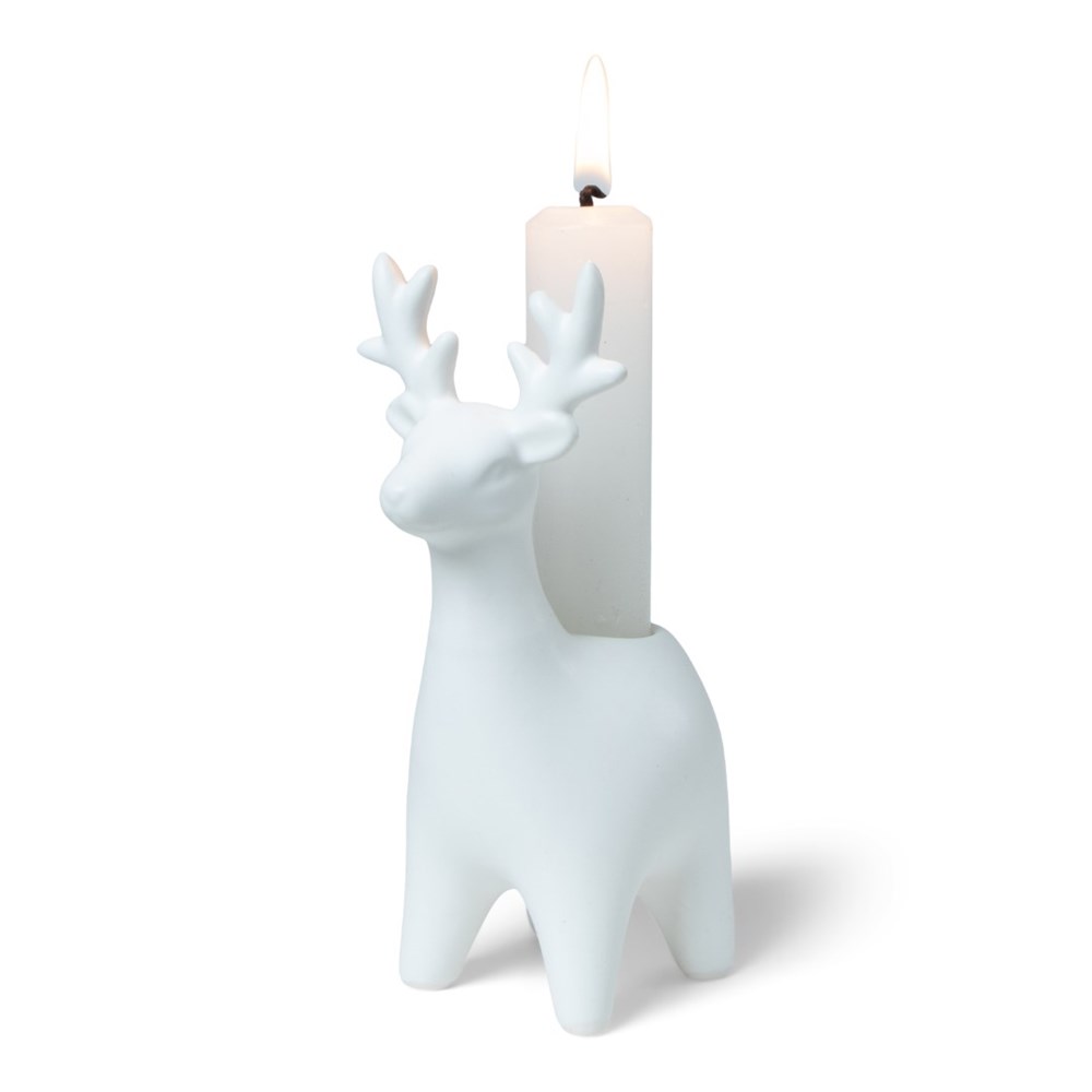 SENZA Reindeer Candleholder White