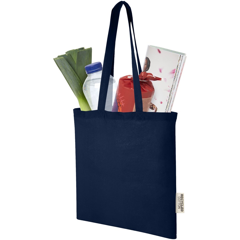 Madras 140 g/m2 GRS recycled cotton tote bag 7L