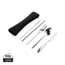 [A23-P269.632] 4 PCS stainless steel re-usable cutlery set