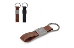 Keyring Metal, real leather